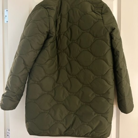 Featherless Quilted Long Puffer Jacket Quince XS in Olive - Picture 3 of 4